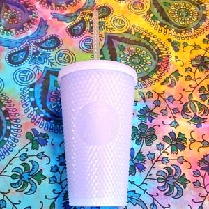 STARBUCKS 16 OZ. STUDDED IRREDESCENT TUMBLER WITH STRAW